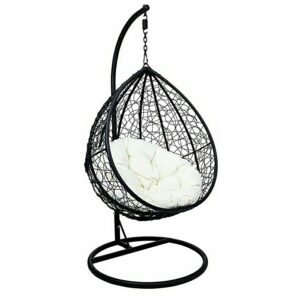 premium teardrop hanging egg swing chair with heavy duty stand and plush cushion